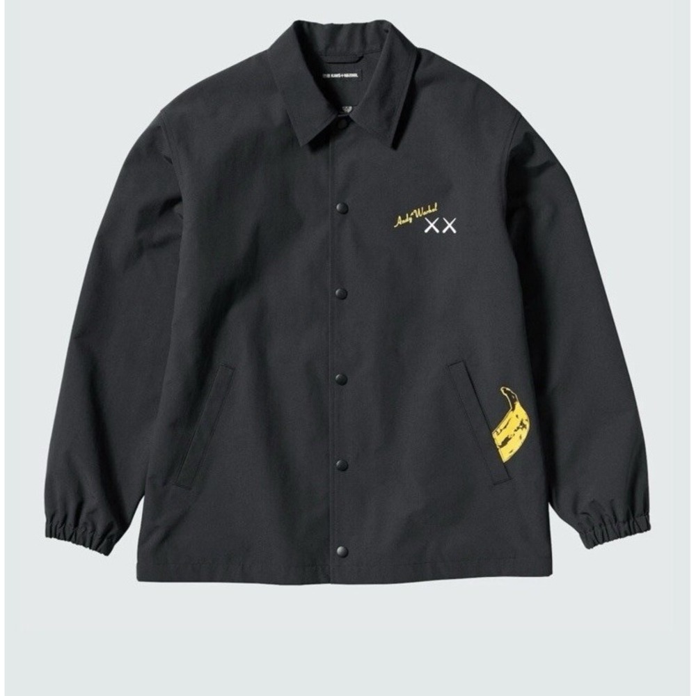 Uniqlo X KAWS X‎ ANDY WARHOL  Collection Coaches Jacket Black 2024 Size Medium